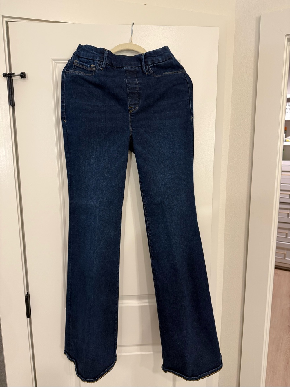 Good American Dark Blue Flare Jeans